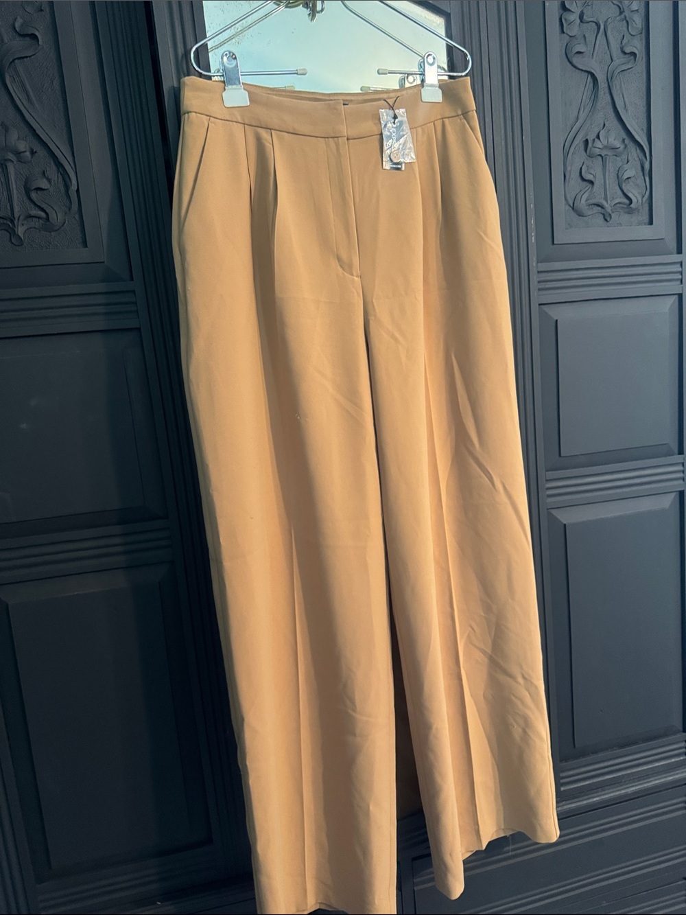 Express Trouser Super High Rise Wide Leg Pants in Camel Tan